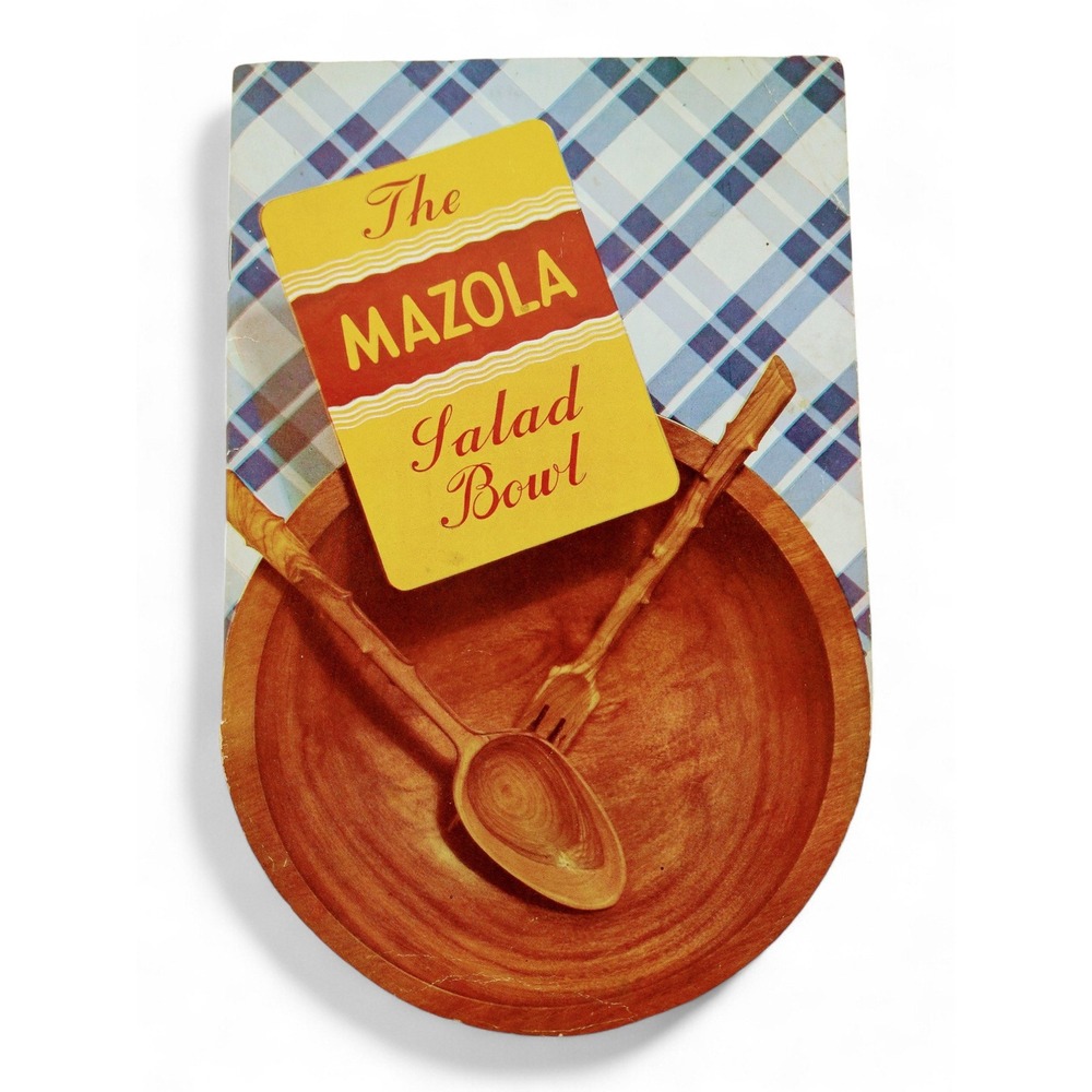 1939 Mazola Salad Bowl‎ COOKBOOK Booklet Die Cut Shape Cutout Vtg Recipes